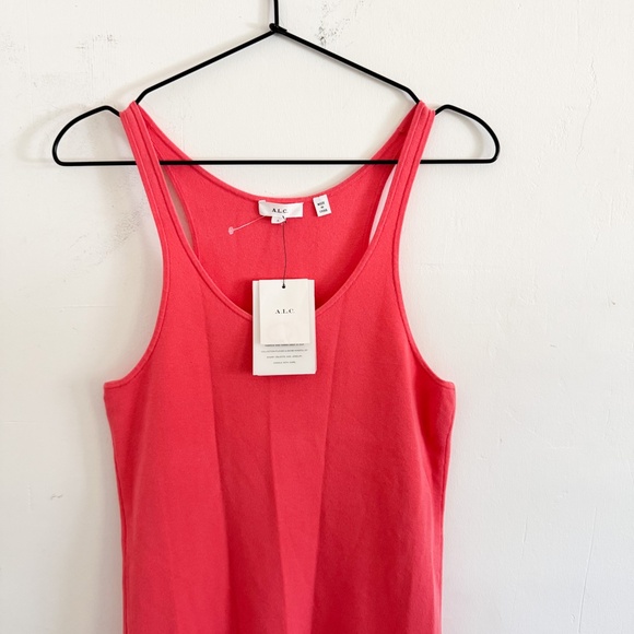 NWT A.L.C. Pink Knit Chase Sleeveless Midi Dress L - Picture 3 of 7